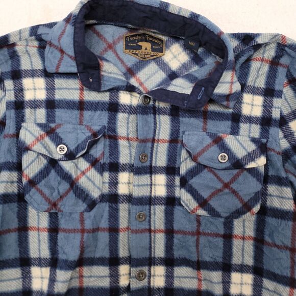 Freedom Foundry Tartan Flannel Long Sleeve Button Shirt Mens Size Medium M Blue - Picture 1 of 10